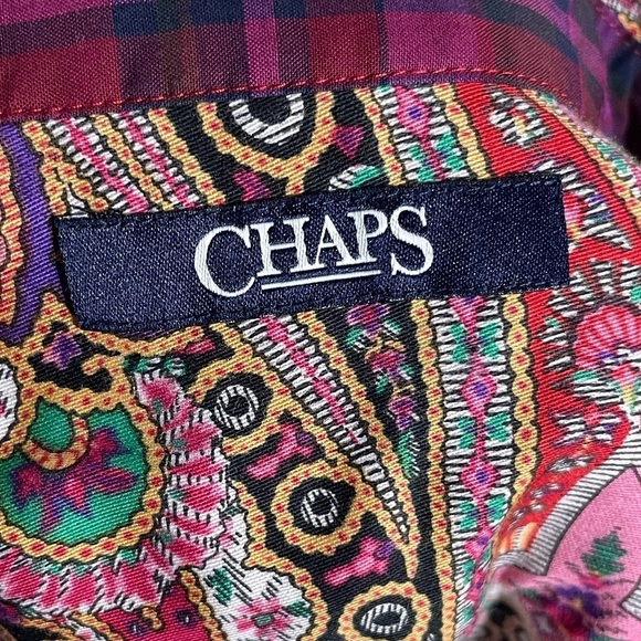 Womens's Chaps Paisley Button-Up Shirt Size Large - Picture 4 of 9